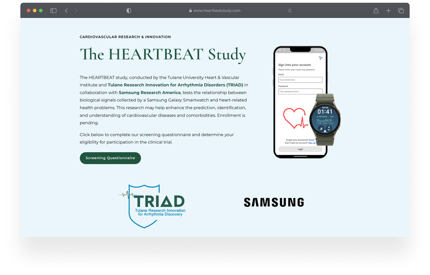 Heartbeat study homepage